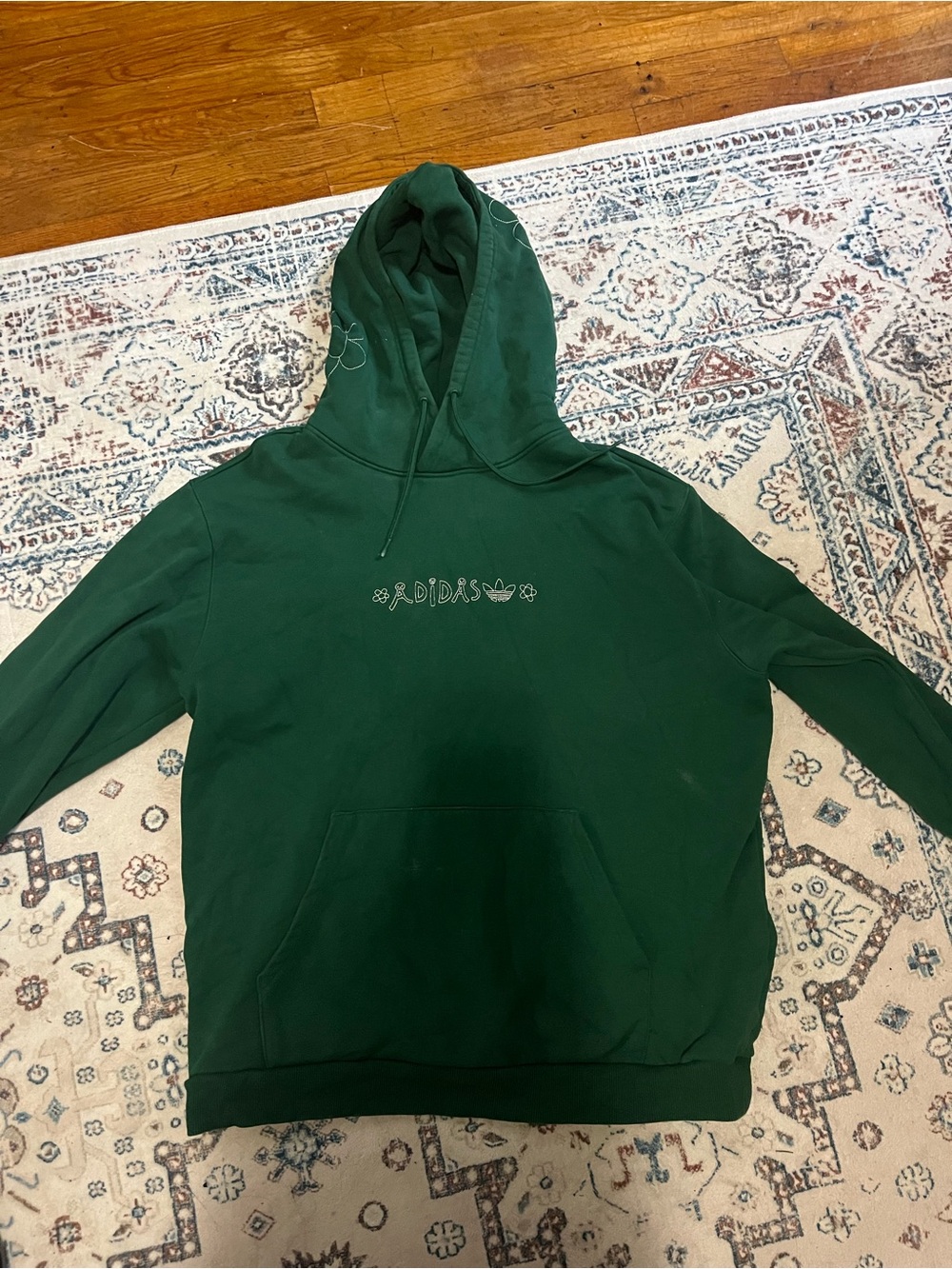 adidas Men’s Dark Green Crewneck Hoodie